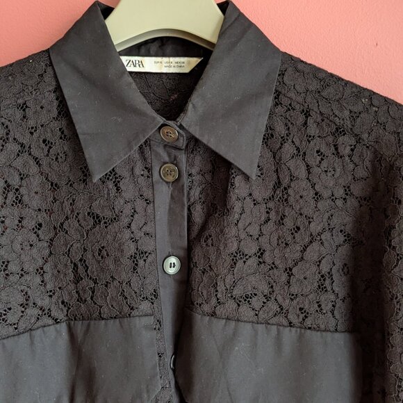 Laced Long Sleeve Button Up - Picture 2 of 7